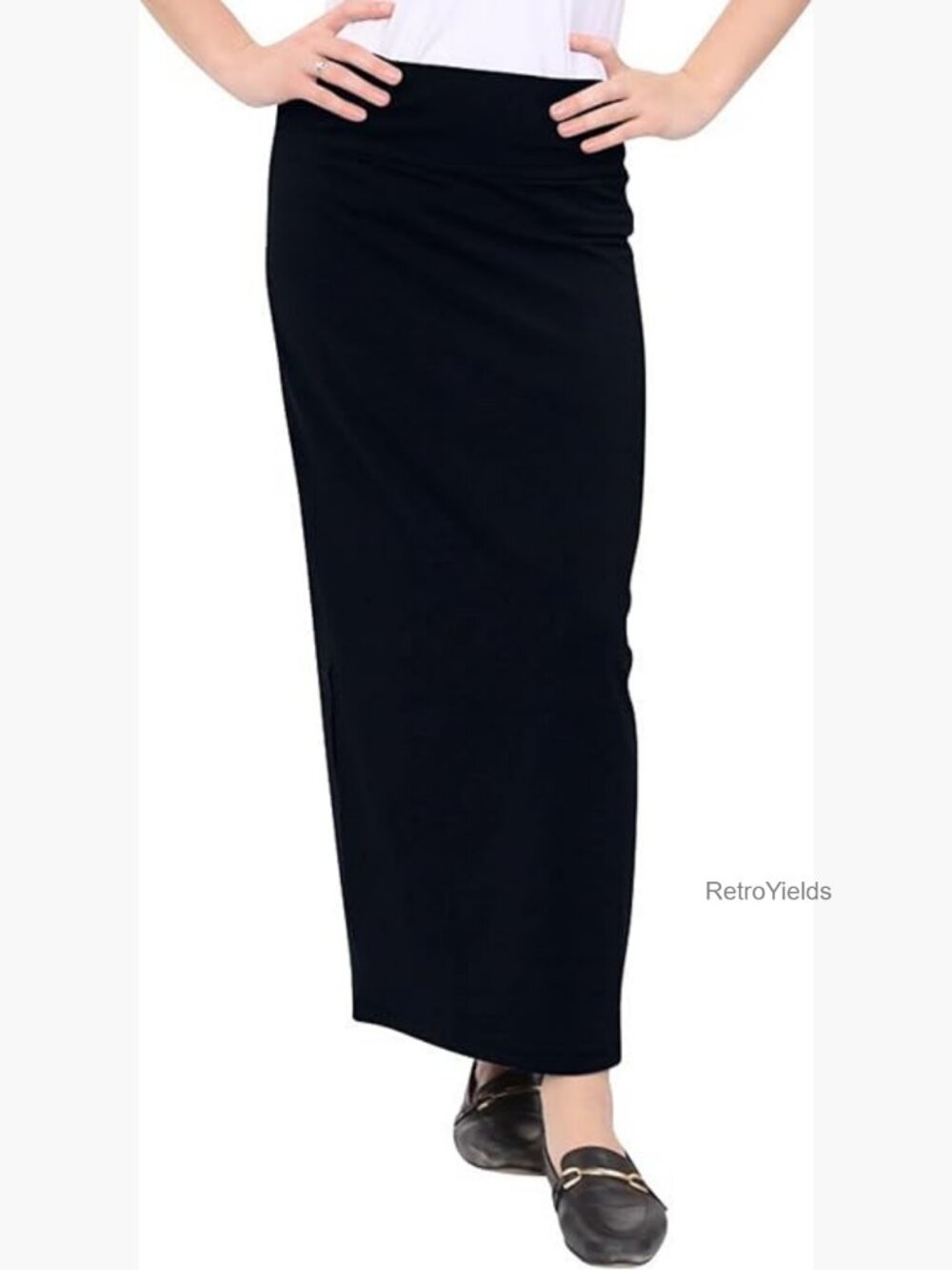 Cotton Stretch High Waisted Maxi Pencil Skirt for Women Slim Fit - Picture 1 of 7